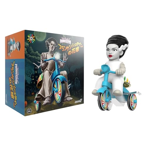 Super7 Universal Monsters Super Cycles - Bride of Frankenstein (White w/Blue Trike) Actionfigur von Super7