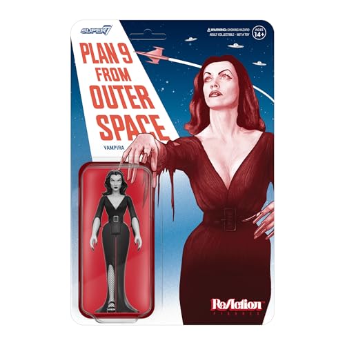 Super7 Vampira Reaktionsfiguren Wave 01 - Vampira Plan 9 Graustufen Actionfigur von Super7