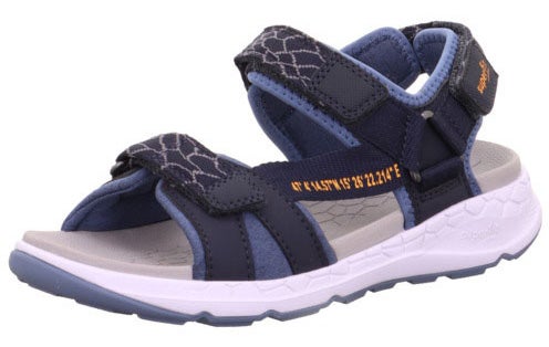 Superfit Criss Cross Kinder Sandalen, Blau/Orange, 30 von Superfit