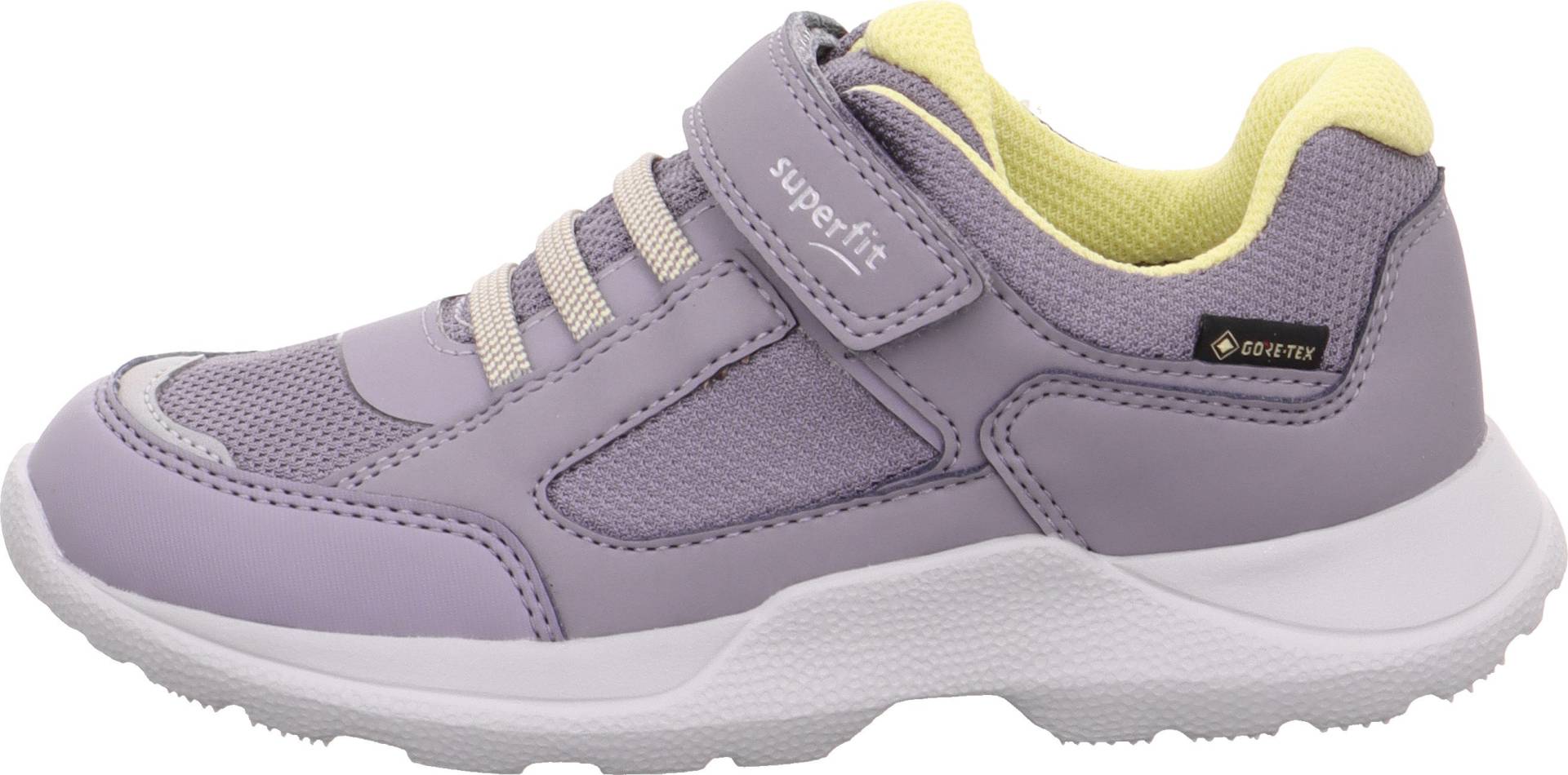 Superfit Rush GTX Kinder Sneaker, Purple/Yellow, 24, Kinderschuhe von Superfit