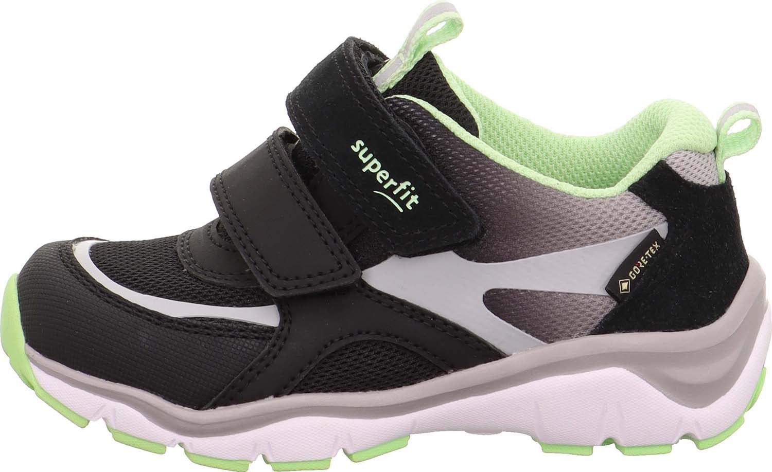 Superfit Sport5 GTX Kinder Sneaker, Black/Green, 21, Kinderschuhe von Superfit