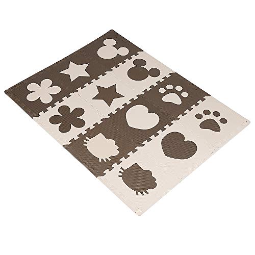 Schaumstoffmatte für Babys, Puzzlematte, Schaumstoff, für Kinder, Baby, Matte, zum Krabbeln, 30 x 30 x 1 cm (36 Platten – braun) von Supfine