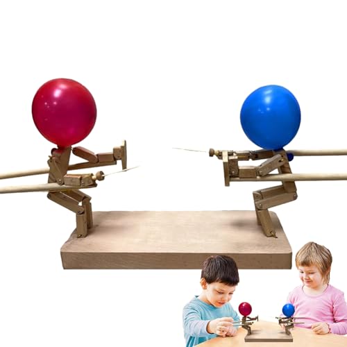 Handmade Wooden Fencing Puppets | Balloon Bamboo Man Battle,Fast-Paced Balloon Fight,Whack a Balloon Party Games,2024 Best Whack A Balloon Game,Battle Bots von Suphyee