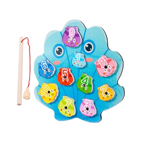 Suphyee Angelspielzeug für Kleinkinder, magnetisches Angelspielspielzeug - Muschelförmiges Angel-Zählspiel-Spielzeug,Hand-Auge-Erkennungs-Angelspielzeug mit Zahlen für frühes Lernen, Kindergarten von Suphyee