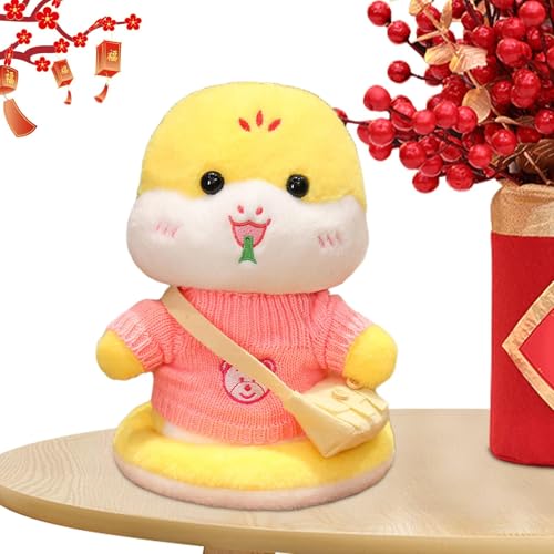 Suphyee Ausgestopfte Schlangen-Plüschtiere,Plüsch-Schlangen-Stofftiere | 11-Zoll-Plüsch-Maskottchen-Puppe | 3D chinesische Schlangen-Plüschtiere, chinesische Neujahrs-Schlangen-Kuscheltiere, 2025, von Suphyee