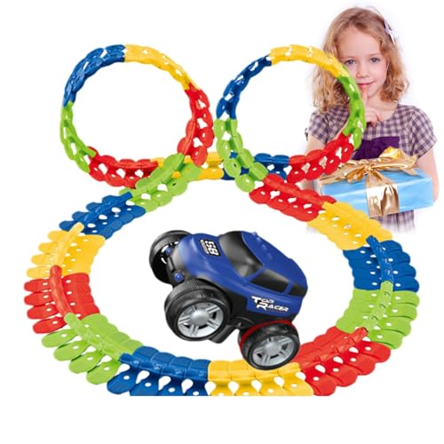 Suphyee Auto-Strecken-Spielzeugset, Rennstrecke für | Lustiges Rennauto-Streckenspielzeug für Kinder | Flexible Autorennbahn, farbenfrohes Streckenspielzeug für Zuhause, Kindergarten, Kindergarten von Suphyee