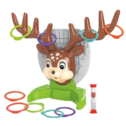 Suphyee Deer Bounce-Spiel, Deer Pong-Spiel,Toss Hook Game Weihnachtsfeierspiele | Lustiges Familienspiel, Rentier-Geweih-Spiel, Hirschform für drinnen und draußen von Suphyee