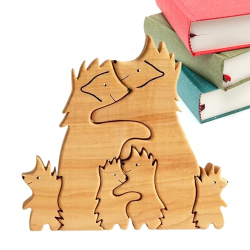 Suphyee Igel-Puzzles, Igel-Puzzle aus Holz | Igelförmiges Puzzle-Lernspielzeug - 6X Holzpuzzles für Kinder, Heimdekor-Puzzles, frühes Lernspielzeug für und Mädchen von Suphyee