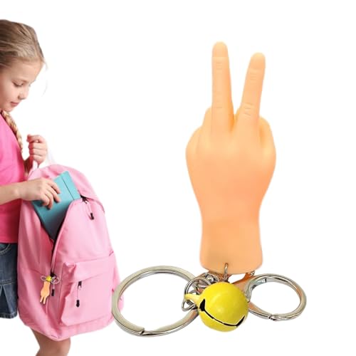 Suphyee Mini-Schlüsselanhänger mit Flacher Hand, Miniatur-Schlüsselanhänger mit kleinen Händen - Winzige Fingerhände,Langlebiges Handspielzeug für Gags-Partys, Katzen-Interaktionspuppentheater von Suphyee