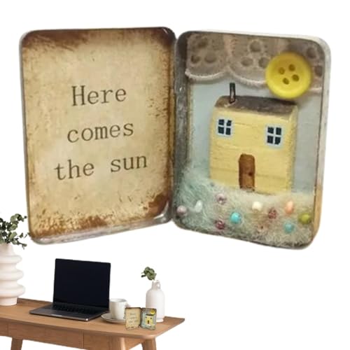 Suphyee Miniaturhaus-Set, Tiny House Kit - Miniatur-Blechkasten-Hausszene | Miniaturhaus-Holzbausatz, handgefertigtes -Kastenhausmodell, kreatives Hausspielzeug für Kinder von Suphyee