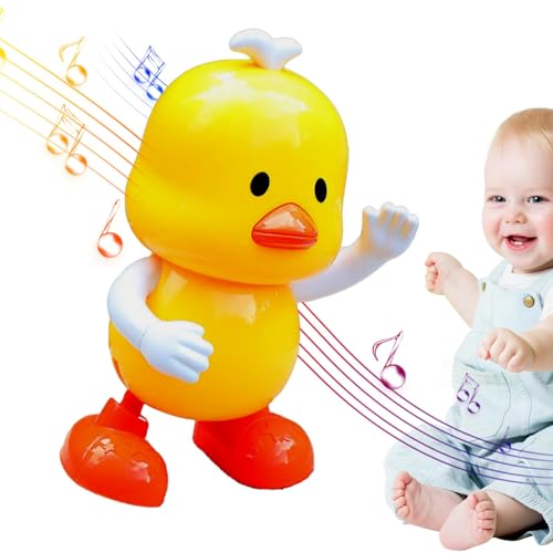 Suphyee Musik-Enten-Spielzeug, Singende Musik-Ente, Lustige Ente mit Musik und Licht, Tanzendes gelbes Entenspielzeug, 12 Lieder, pädagogisches Lernspielzeug im Vorschulalter für die Lernentwicklung von Suphyee