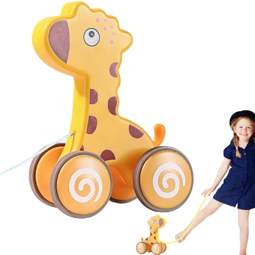 Suphyee Nachziehspielzeug, Schiebespielzeug - Niedliches Push-Pull-Spielzeug in Tierform - Lernspielzeug zum Gehen und Balancieren, interaktives Ziehspielzeug mit leisem Reifen, für die von Suphyee