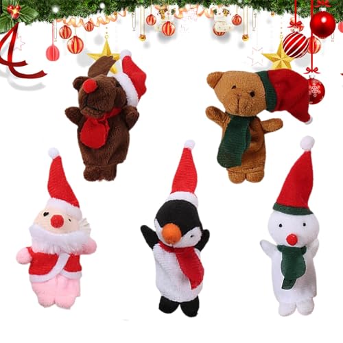 Suphyee Niedliche Tier-Fingerpuppen,Tier-Fingerhandpuppen | Weihnachts-Fingerpuppen - Weiche Samtpuppen-Requisiten, Spielzeug, Plüsch-Fingerpuppen für und Mädchen, Geschenke, Spielzeit, Schulen von Suphyee