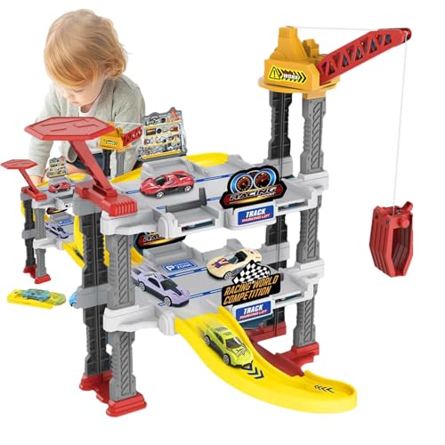 Suphyee Parkhaus-Spielset, Schienenauto-Spielsets - Creative Toy Garages Autoschienen-Set | Pädagogische Genossenschaft Kinderspielzeug für Mädchen Geburtstag Weihnachten Neujahr Ostern von Suphyee