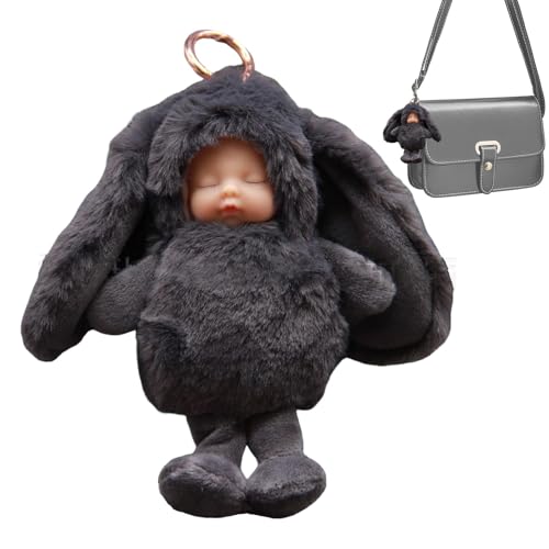 Suphyee Plüsch-Schlüsselanhänger, Plüschpuppe | Cartoon-Puppe-Anhänger-Schlüsselanhänger,Autoschlüsselhalter, Taschenanhänger, Spielzeug, Rucksack zum Aufhängen, Ornament, Lange Ohren, Hasenpuppe für von Suphyee