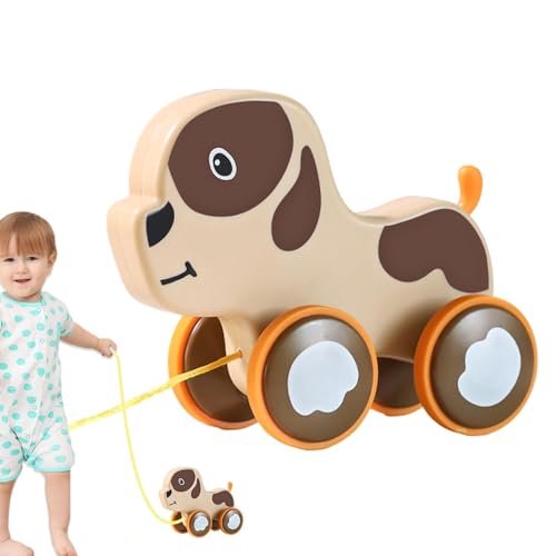 Suphyee Schiebespielzeug, Nachziehspielzeug für 1-Jährige - Niedliches Push-Pull-Spielzeug in Tierform | Lernspielzeug zum Gehen und Balancieren, interaktives Ziehspielzeug mit leisem Reifen, für die von Suphyee