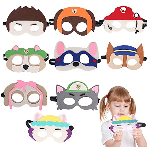 Paw Dog Masken Party Favors für Kindergeburtstag Party Dekoration, 9 Stück DogPatrol Masken, Cosplay Kostüme Dress Up Party Favors Supplies von Supmehero