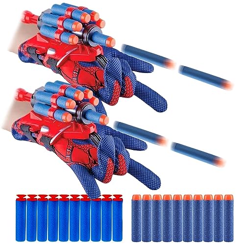 Set von 2 Spiderman Launcher Glove Handschuhe Launcher für Kinder Spielhandschuhe Spidermans Glove Handschuhe Kinder Spider Mans Toys Cosplay Handgelenk Spielzeug (Set 3) von Supmehero