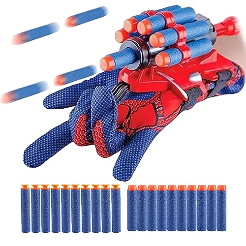 Spiderman Handschuhe für Kinder, Spiderman Glove Launcher Spielzeug Set, Handschuhe Launcher für Spiele, Spinnweben Spider-Man, Spider Web Launcher Toy, Lernspielzeug für Kinder (Set 1) von Supmehero