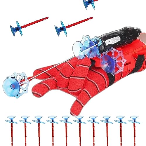 Spiderman Handschuhe für Kinder, Spiderman Glove Launcher Spielzeug Set, Handschuhe Launcher für Spiele, Spinnweben Spider-Man, Spider Web Launcher Toy, Lernspielzeug für Kinder (Set 2) von Supmehero