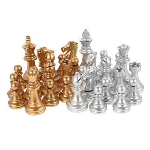 SUPVOX 1 Satz Schachfiguren aus Kunststoff Glänzende Gold und Silber Designs Ersatzschachfiguren für Schachspiel ohne Brett für Brettspiel Enthusiasten SUPVOX 1 Satz Schachfiguren aus Kunststoff Glänzende Gold und Silber Designs Ersatzschachfiguren für Schachspiel ohne Brett für Brettspiel Enthusiasten von Supvox