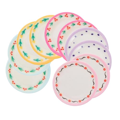SUPVOX 10 Stück Teiliges Miniatur Geschirrset mit Eleganten Mustern Sichere Puppenhaus Zubehör für Spielküche und Miniaturküche als Dekorative Mini Teller für Puppenstube Erwachsene und SUPVOX 10 Stück Teiliges Miniatur Geschirrset mit Eleganten Mustern Sichere Puppenhaus Zubehör für Spielküche und Miniaturküche als Dekorative Mini Teller für Puppenstube Erwachsene und von Supvox