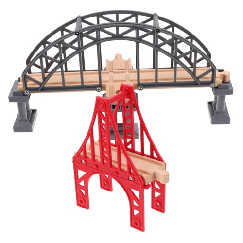 SUPVOX 2 Stück Holzeisenbahn Brücke Stabile Modelleisenbahnbrücke mit Brückenpfeilern Robustes Holzspielzeug Schienenzubehör für Kreatives Kinderspiel SUPVOX 2 Stück Holzeisenbahn Brücke Stabile Modelleisenbahnbrücke mit Brückenpfeilern Robustes Holzspielzeug Schienenzubehör für Kreatives Kinderspiel von Supvox