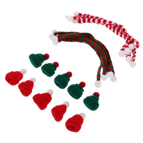 SUPVOX 20 Stück Teiliges Mini Weihnachtsmützen Schalset aus Flexiblem Kleine Nikolausmützen und Festliche Schals in Rot und Grün für Puppenhaus deko DIY Bastelarbeiten und SUPVOX 20 Stück Teiliges Mini Weihnachtsmützen Schalset aus Flexiblem Kleine Nikolausmützen und Festliche Schals in Rot und Grün für Puppenhaus deko DIY Bastelarbeiten und von Supvox