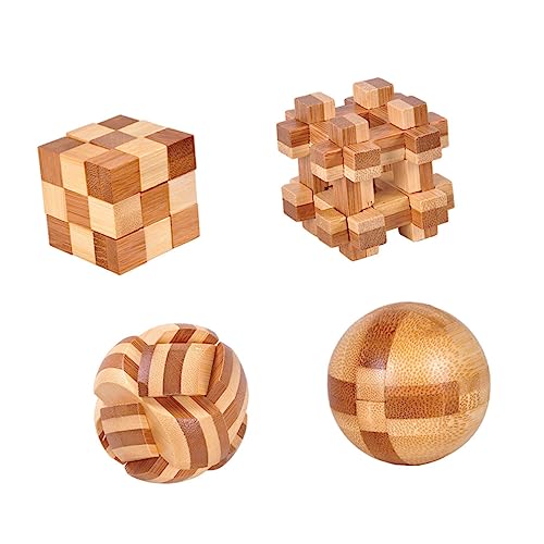 SUPVOX 4 Stück Teiliges Bambus Ming Schloss Holzpuzzle Gehirntrainer für Erwachsene Klassisches Chinesisches Intelligenzspiel und Feinmotorik SUPVOX 4 Stück Teiliges Bambus Ming Schloss Holzpuzzle Gehirntrainer für Erwachsene Klassisches Chinesisches Intelligenzspiel und Feinmotorik von Supvox