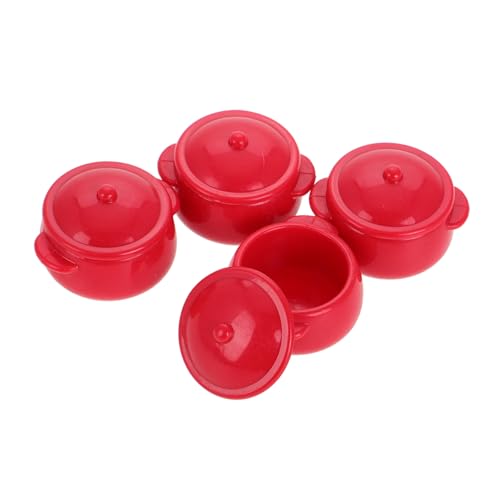 SUPVOX 4 Stück Teiliges Miniatur Kochgeschirr Set Puppenhaus Küchenzubehör Kunststoff Suppentopf Rot für Kinderspielküche zum Rollenspiel und Miniaturküche Ausstattung SUPVOX 4 Stück Teiliges Miniatur Kochgeschirr Set Puppenhaus Küchenzubehör Kunststoff Suppentopf Rot für Kinderspielküche zum Rollenspiel und Miniaturküche Ausstattung von Supvox