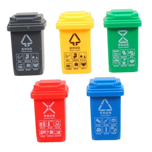 SUPVOX 5 Stück Teiliges Miniatur Abfallbehälter Puppenhaus Dekor Lernspielzeug für Interaktives Mülltrennungsspiel Realistische Szenen Desktop Ornament SUPVOX 5 Stück Teiliges Miniatur Abfallbehälter Puppenhaus Dekor Lernspielzeug für Interaktives Mülltrennungsspiel Realistische Szenen Desktop Ornament von Supvox