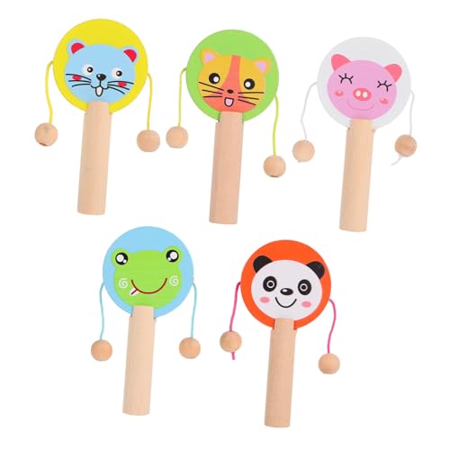 SUPVOX 5 Stück Teiliges Musikspielzeug aus Holz mit Tier Sichere Rasseln und Trommeln zur Frühen von und Greiffähigkeit für Junge Mädchen und Kleinkinder SUPVOX 5 Stück Teiliges Musikspielzeug aus Holz mit Tier Sichere Rasseln und Trommeln zur Frühen von und Greiffähigkeit für Junge Mädchen und Kleinkinder von Supvox