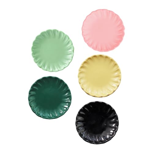 SUPVOX 5 Stück Teiliges Puppenhaus Küchenzubehör Miniatur Teller Langlebig und Detailgetreu Realistische Miniatur Geschirrplatten in Schwarz Dunkelgrün Hellgrün Creme und Rosa für SUPVOX 5 Stück Teiliges Puppenhaus Küchenzubehör Miniatur Teller Langlebig und Detailgetreu Realistische Miniatur Geschirrplatten in Schwarz Dunkelgrün Hellgrün Creme und Rosa für von Supvox