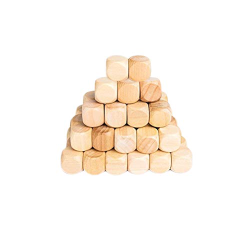 SUPVOX 50 STÜCKE Holzwürfel Blankowürfel Gebetswürfel Bastelwürfel Würfel für Kinder DIY Puzzle Bastel Handwerk 16 MM von Supvox