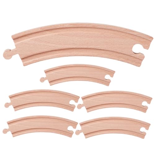 SUPVOX 6 Stück Teiliges Holzeisenbahn Zubehör Gebogene Gleise Zug Schienen Erweiterung für Kreatives Bauen und Spielerische Jungen Mädchen SUPVOX 6 Stück Teiliges Holzeisenbahn Zubehör Gebogene Gleise Zug Schienen Erweiterung für Kreatives Bauen und Spielerische Jungen Mädchen von Supvox