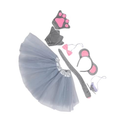 SUPVOX 7 Stück Graues Teiliges Kostüm für Weichem Atmungsaktivem Material Mausohren Haarreif Tüllrock Schleife Nase und Handschuhen für Halloween Geburtstage und Schulveranstaltungen SUPVOX 7 Stück Graues Teiliges Kostüm für Weichem Atmungsaktivem Material Mausohren Haarreif Tüllrock Schleife Nase und Handschuhen für Halloween Geburtstage und Schulveranstaltungen von Supvox