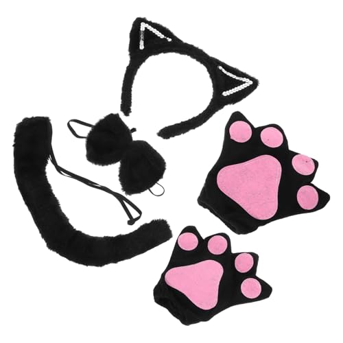 SUPVOX Cosplay Katzenohren Stirnband mit Schleife und Handschuhen Plüsch Tierohren Haarreif für Party Kostüm Leichtes Accessoire für Katzenkostüm Fasching Karneval SUPVOX Cosplay Katzenohren Stirnband mit Schleife und Handschuhen Plüsch Tierohren Haarreif für Party Kostüm Leichtes Accessoire für Katzenkostüm Fasching Karneval von Supvox