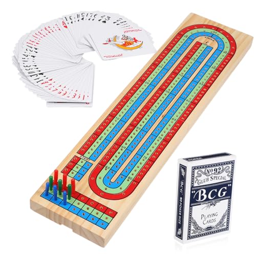 SUPVOX Cribbage Brettspiel aus Hochwertigem Holz mit Zubehör Tragbares Reise spielbrett für Erwachsene und Familien Inklusive Karten Bunter Spielsteine Fördert Kreativität und SUPVOX Cribbage Brettspiel aus Hochwertigem Holz mit Zubehör Tragbares Reise spielbrett für Erwachsene und Familien Inklusive Karten Bunter Spielsteine Fördert Kreativität und von Supvox