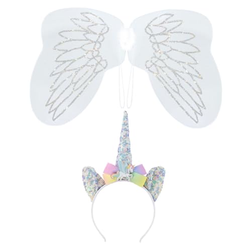 SUPVOX Einhorn Verkleidungsset mit Elastischem Haarreif und Zarten Feenflügeln Robustes Kostüm für Partys Geburtstage Karneval Fantasievolle Verkleidung für Mädchen und Jungen SUPVOX Einhorn Verkleidungsset mit Elastischem Haarreif und Zarten Feenflügeln Robustes Kostüm für Partys Geburtstage Karneval Fantasievolle Verkleidung für Mädchen und Jungen von Supvox