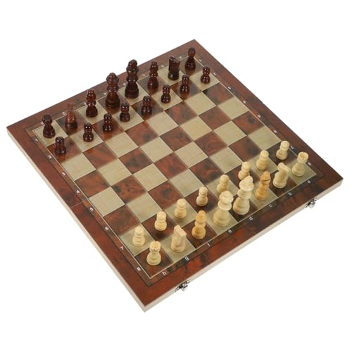 SUPVOX Faltbares Schachspiel aus Hochwertigem Holz Leichtes Reiseschachbrett mit Dame und Tragbar für Erwachsene Schule und Freizeit SUPVOX Faltbares Schachspiel aus Hochwertigem Holz Leichtes Reiseschachbrett mit Dame und Tragbar für Erwachsene Schule und Freizeit von Supvox