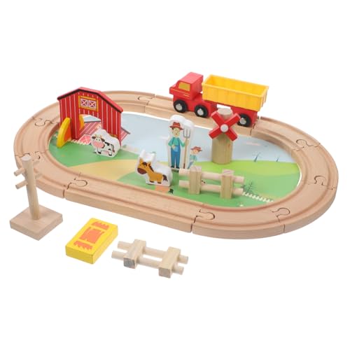 SUPVOX Holzeisenbahn Holzschienen Bauernhof Tiere Lernspielzeug für Kleinkinder Kreatives Stabiles Montessori Fantasie und Sprachentwicklung SUPVOX Holzeisenbahn Holzschienen Bauernhof Tiere Lernspielzeug für Kleinkinder Kreatives Stabiles Montessori Fantasie und Sprachentwicklung von Supvox