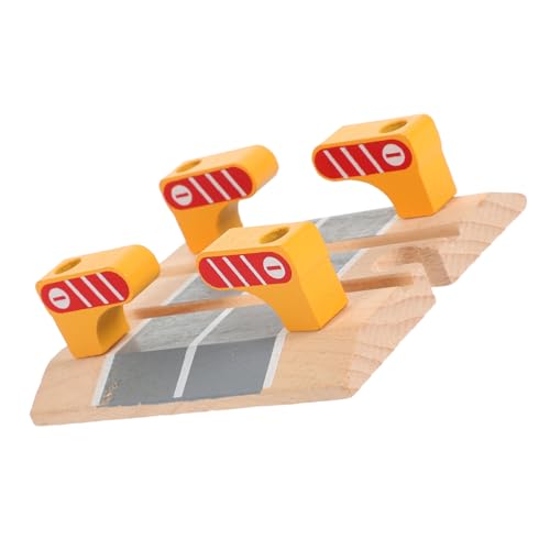 SUPVOX Holzeisenbahn Schienen Zubehör Holz Bahnübergang Modell DIY für Realistisches Geländer Eisenbahn Schienenabsperrung für Spielzimmer und Garten SUPVOX Holzeisenbahn Schienen Zubehör Holz Bahnübergang Modell DIY für Realistisches Geländer Eisenbahn Schienenabsperrung für Spielzimmer und Garten von Supvox