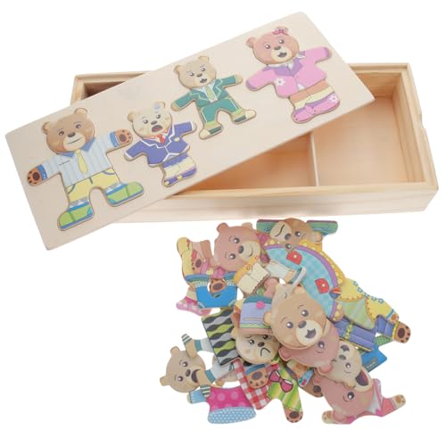 SUPVOX Holzpuzzle Tiere Holzpuzzle Lernspielzeug Hand Auge Koordination Fördern Kreatives Ankleidepuzzle Bär Wechselkleidung Montessori SUPVOX Holzpuzzle Tiere Holzpuzzle Lernspielzeug Hand Auge Koordination Fördern Kreatives Ankleidepuzzle Bär Wechselkleidung Montessori von Supvox