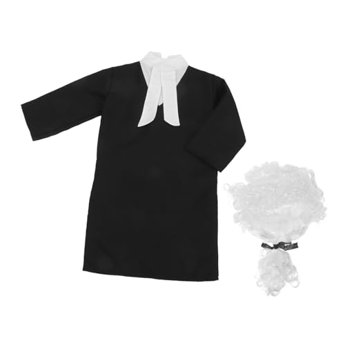 SUPVOX Richter Kostüm Gerichtssaal Rollenspiel Outfit mit Richterrobe und Perücke für Jungen und Mädchen Atmungsaktives Strapazierfähiges Anwaltskostüm für Halloween Berufsfeier Festliche SUPVOX Richter Kostüm Gerichtssaal Rollenspiel Outfit mit Richterrobe und Perücke für Jungen und Mädchen Atmungsaktives Strapazierfähiges Anwaltskostüm für Halloween Berufsfeier Festliche von Supvox