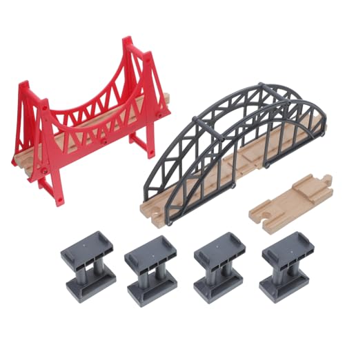 Supvox Zubehör Kunststoff Schienen Kreuzung Brücke Teiliges Set mit Grauer Kreuzbrücke und Roter Hängebrücke für Holzeisenbahn Szene Supvox Zubehör Kunststoff Schienen Kreuzung Brücke Teiliges Set mit Grauer Kreuzbrücke und Roter Hängebrücke für Holzeisenbahn Szene von Supvox