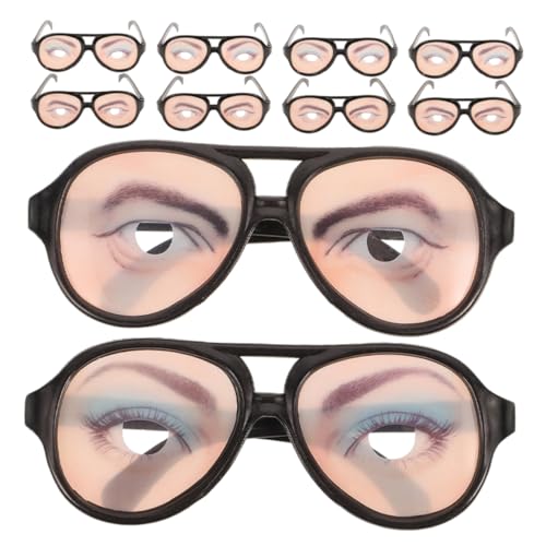 Supvox 10st Lustige Brille Halloween-brillenaugen Lustige Halloween-accessoires Streichspielzeugbrille Scherzbrille Halloween-requisiten Halloween-streichzubehör Lustige Augenbrille Abs von Supvox