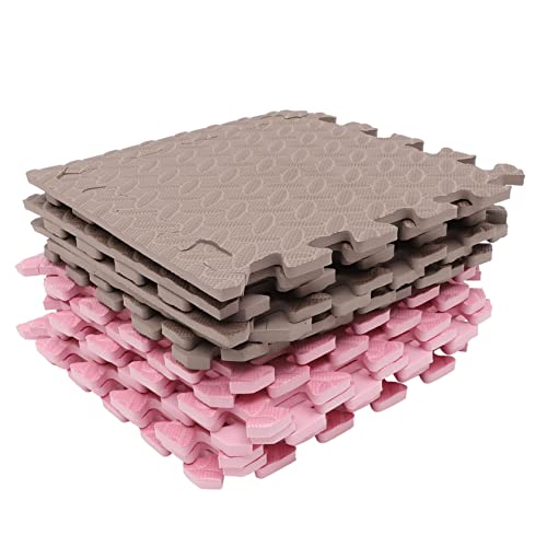 Supvox 16 Stück Teiliges Puzzlematten für Junge Mädchen und Kleinkinder rutschfeste Dicke Spielmatte aus Umweltfreundlichem Schaumstoff Zusammensetzbare Krabbelmatte in Rosa und Braun Supvox 16 Stück Teiliges Puzzlematten für Junge Mädchen und Kleinkinder rutschfeste Dicke Spielmatte aus Umweltfreundlichem Schaumstoff Zusammensetzbare Krabbelmatte in Rosa und Braun von Supvox