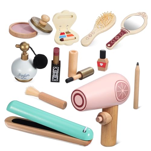 Supvox Schminkspielset aus Holz für Kinder Makeup Spielzeugset für Mädchen Realistisches Kosmetikspielzeug Kreatives Rollenspiel für Kleinkinder für Geburtstage und Feiertage Supvox Schminkspielset aus Holz für Kinder Makeup Spielzeugset für Mädchen Realistisches Kosmetikspielzeug Kreatives Rollenspiel für Kleinkinder für Geburtstage und Feiertage von Supvox