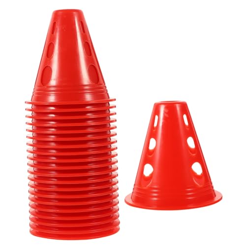 Supvox 20 Stück Teiliges Verkehrshütchen Winddichte Kleine Trainingskegel mit Löchern Stabile Flache Basis Leuchtend Rot für Sport Fußball Skate und Agility Training Supvox 20 Stück Teiliges Verkehrshütchen Winddichte Kleine Trainingskegel mit Löchern Stabile Flache Basis Leuchtend Rot für Sport Fußball Skate und Agility Training von Supvox