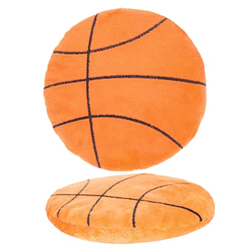 Supvox 2st Ball- Haustier Basketballkorb Basketballkissen Hund Im Freien Plüsch Werfer Auto Quietschend Indoor-korbkorb Fliegende Scheibe Für Strand PVC Orange von Supvox